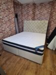 King Size Bed Frame – Tufted Button Headboard