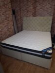 King Size Bed Frame – Tufted Button Headboard