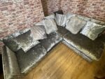 Grey Velvet Corner Sofa – Stylish & Comfortable
