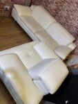 White Leather Sofa Set – 2-Seater & Armchair