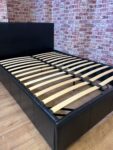 Black Faux Leather Double Bed with Mattress